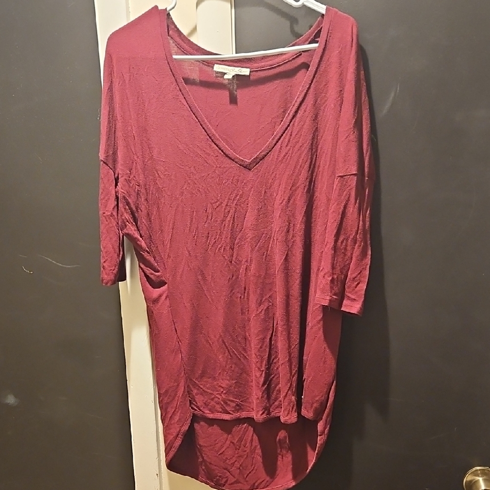 Express Burgundy V-Neck Tunic